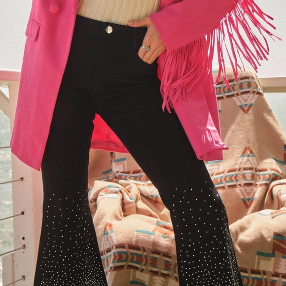 NEW! Blue B Double Breasted Fringe Blazer, Box Cut Y2K Retro D. Gibson Style SML - Picture 3 of 9